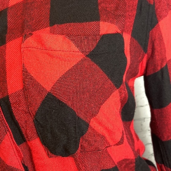 Rails Buffalo Plaid Button Down Flannel Shirt Black Red Fall Holiday Rockabilly - Picture 6 of 16